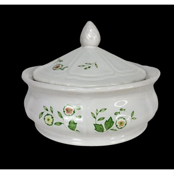 Vintage Federalist USA Ironstone Country Floral Tureen Lidded Server Dish - Picture 2 of 13